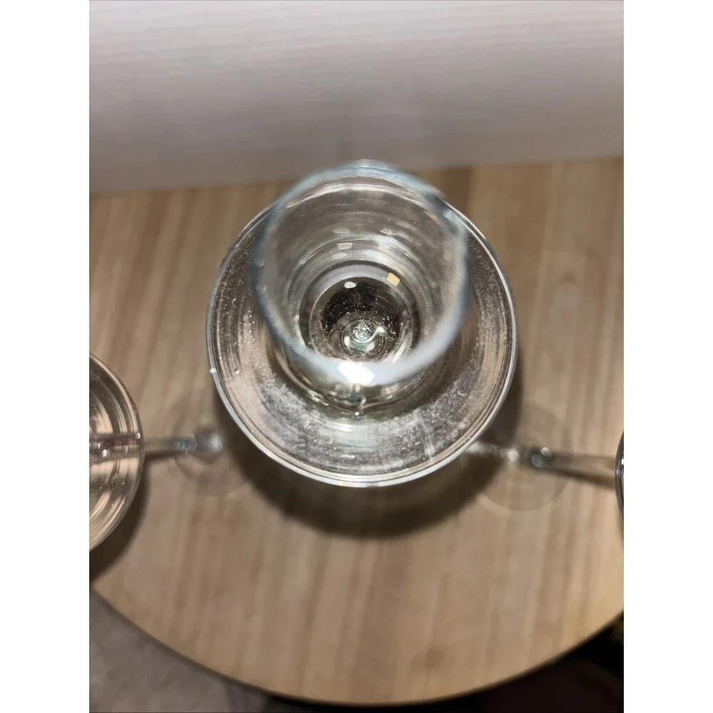 Vintage International Silver Co Clear Glass Long Stem Candle Holders Set of 3